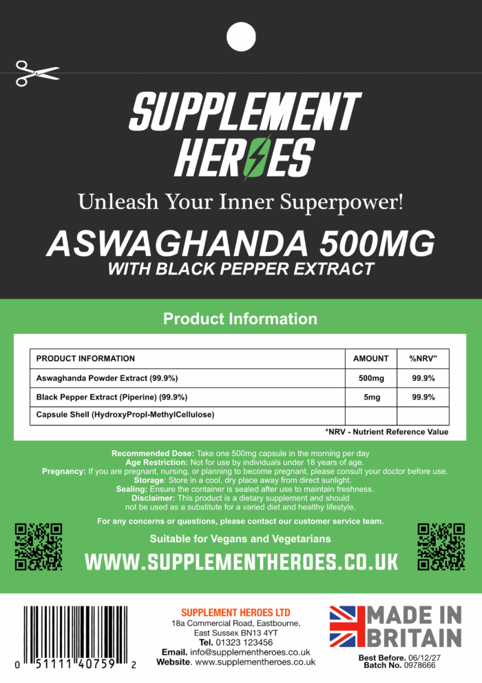 Ashwagandha 500mg Capsules Supplement - Image 2