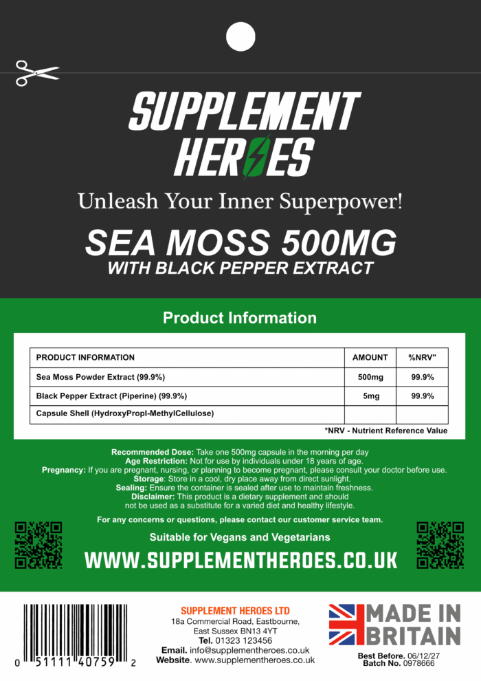 Seamoss 500mg Capsules Supplement - Image 2