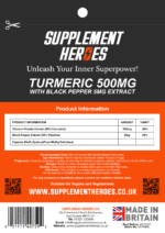 Tumeric 500mg Capsules Supplement x 60 - Image 2